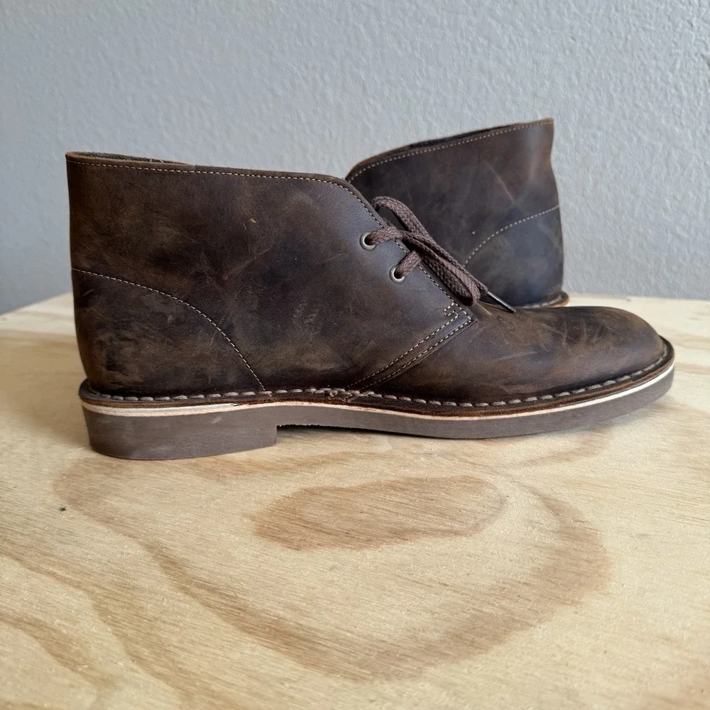 Clark's Men's Size 10.5 Bushacre 2 Chukka‎ Brown Lace Up Boot